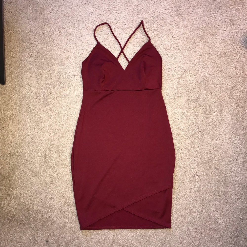 Red mini dress